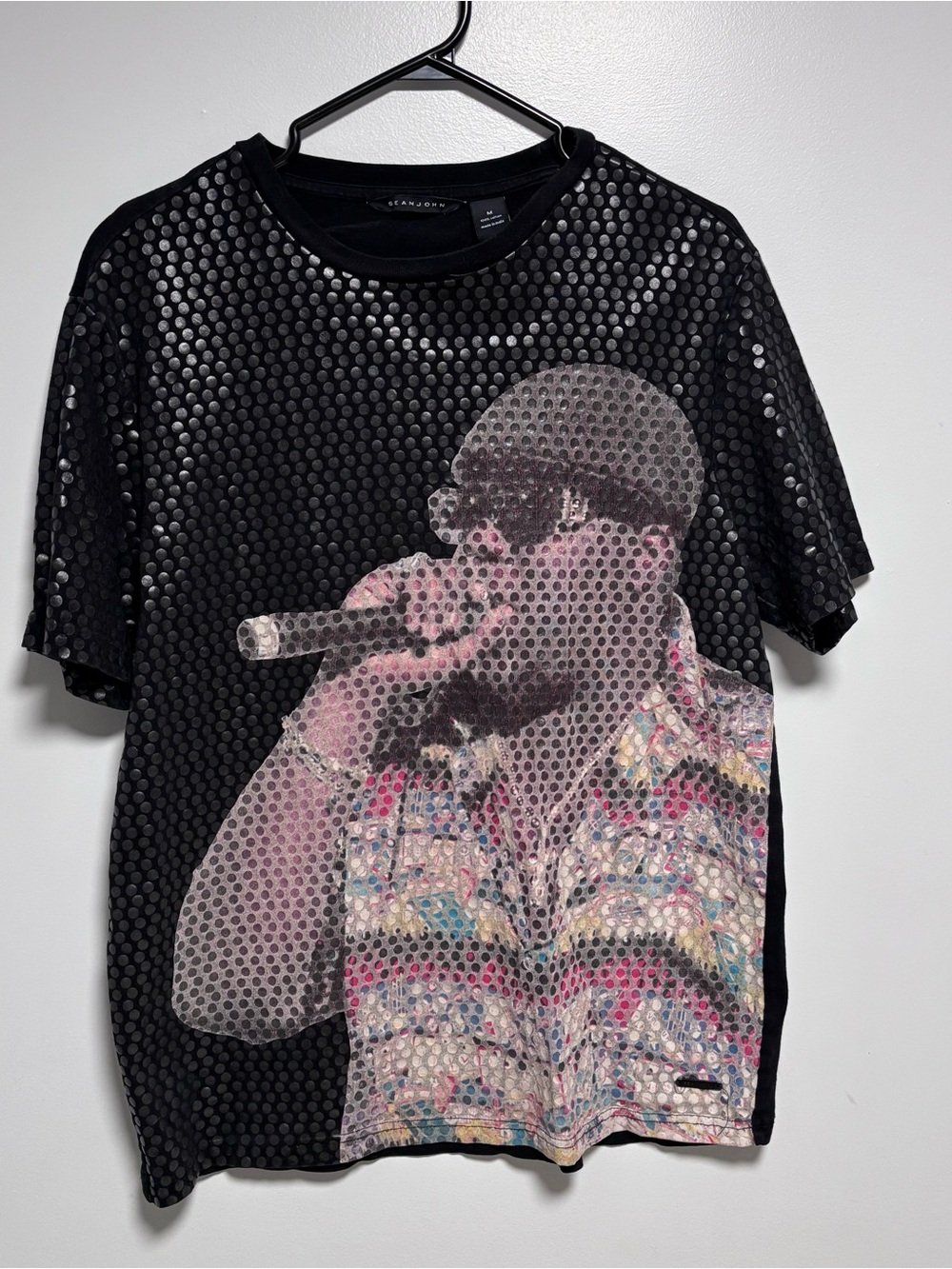 Biggie smalls rapper Notorious B.I.G Casual Black Graphic T-Shirt M sean John